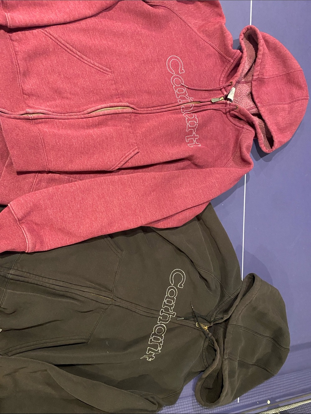 Carhartt Zip Hoodie - Rose Pink & Brown